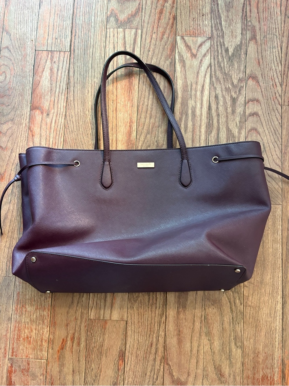 Kate Spade Large Laurel Way Tote Bag Burgundy Plum Wine Purple Color